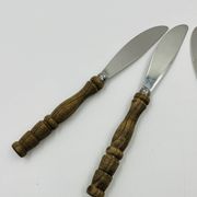 Vintage cutlery set 22 pieces wooden style handles