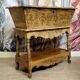 Bread trough / carved walnut – animated scene decoration – early 20th century