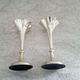 Pair of tulip vases flared collar late 19th century silver goldsmith punches