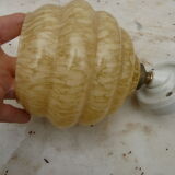 art deco wall light in porcelain and yellow glass