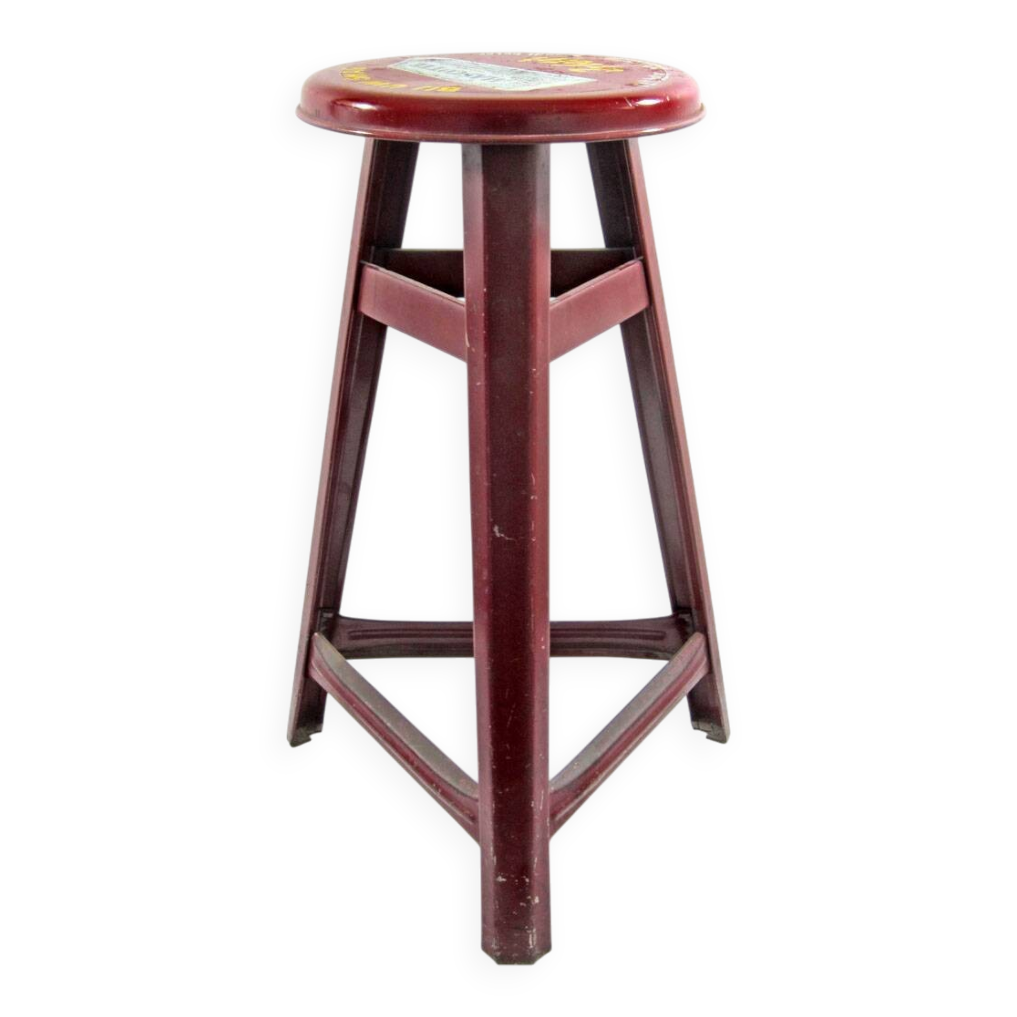 Mascotte Red Metal Stool – 1950s Cigarette Advertising Collectible