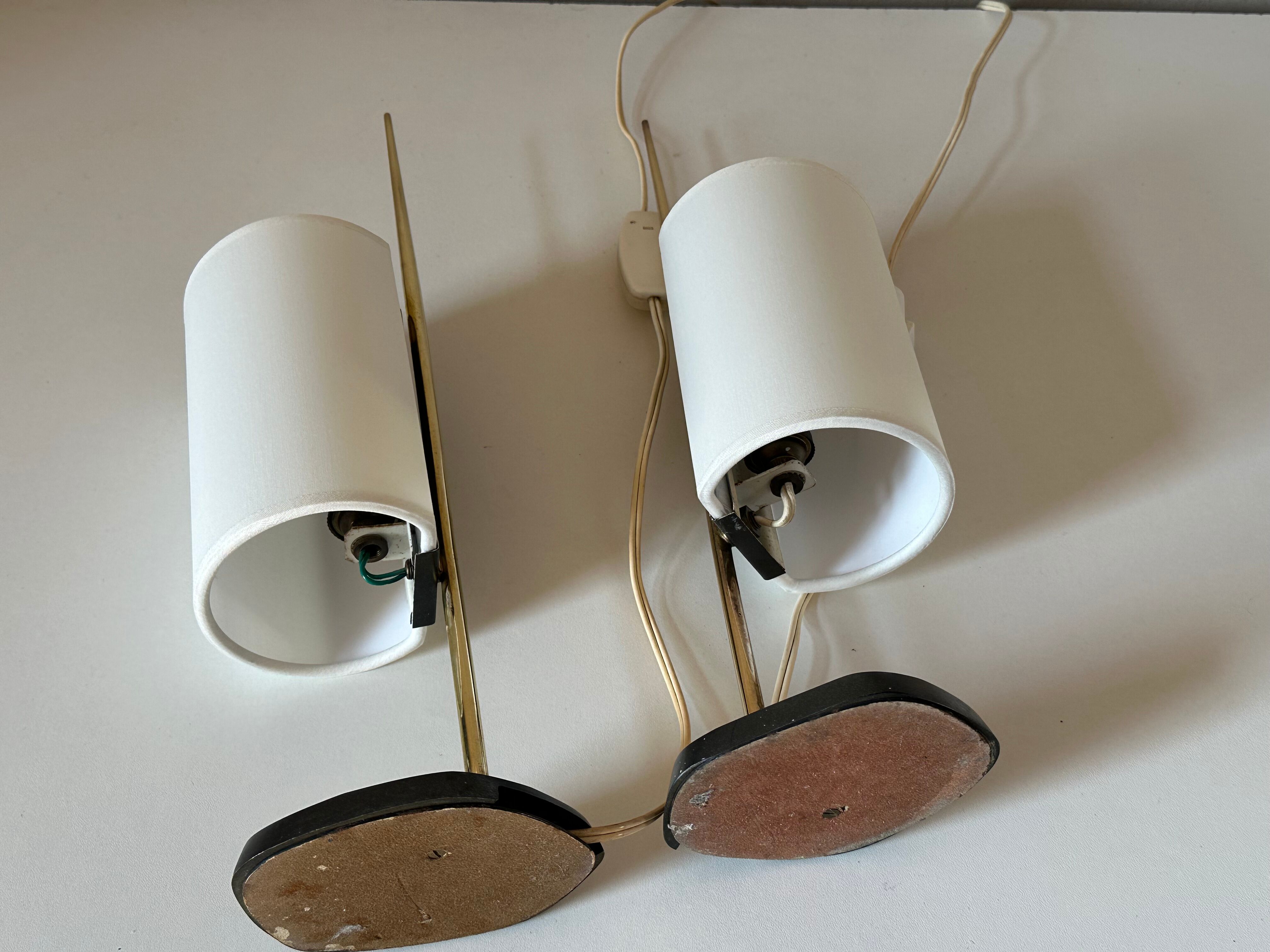 Pair of vintage brass lamps design 60 years