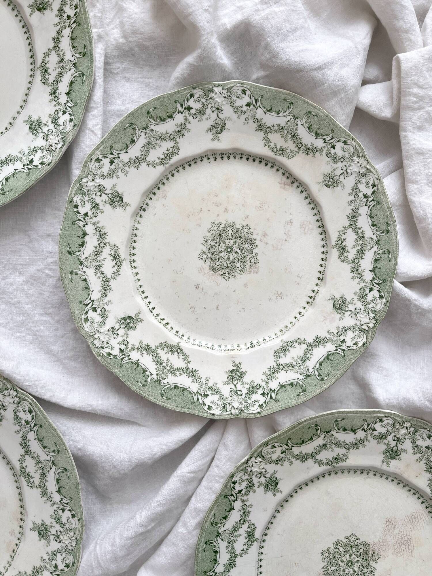 6 Ridgway Staffordshire "Como" English Ironstone Dinner Plates