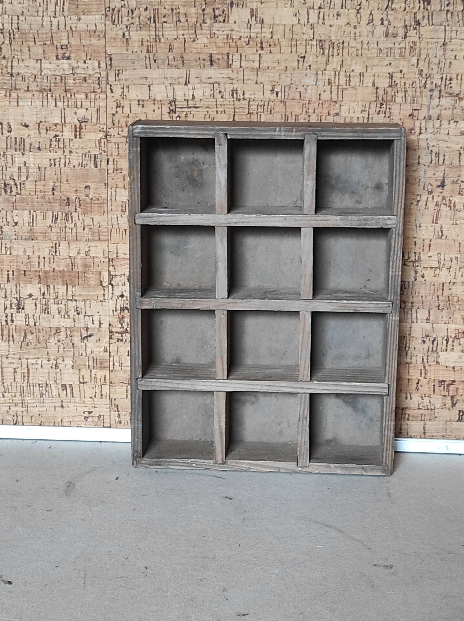 Vintage workshop wood locker in industrial fir 12 factory storage