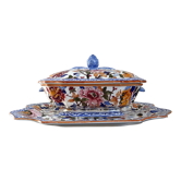Tureen Gien on its model tray Peonies