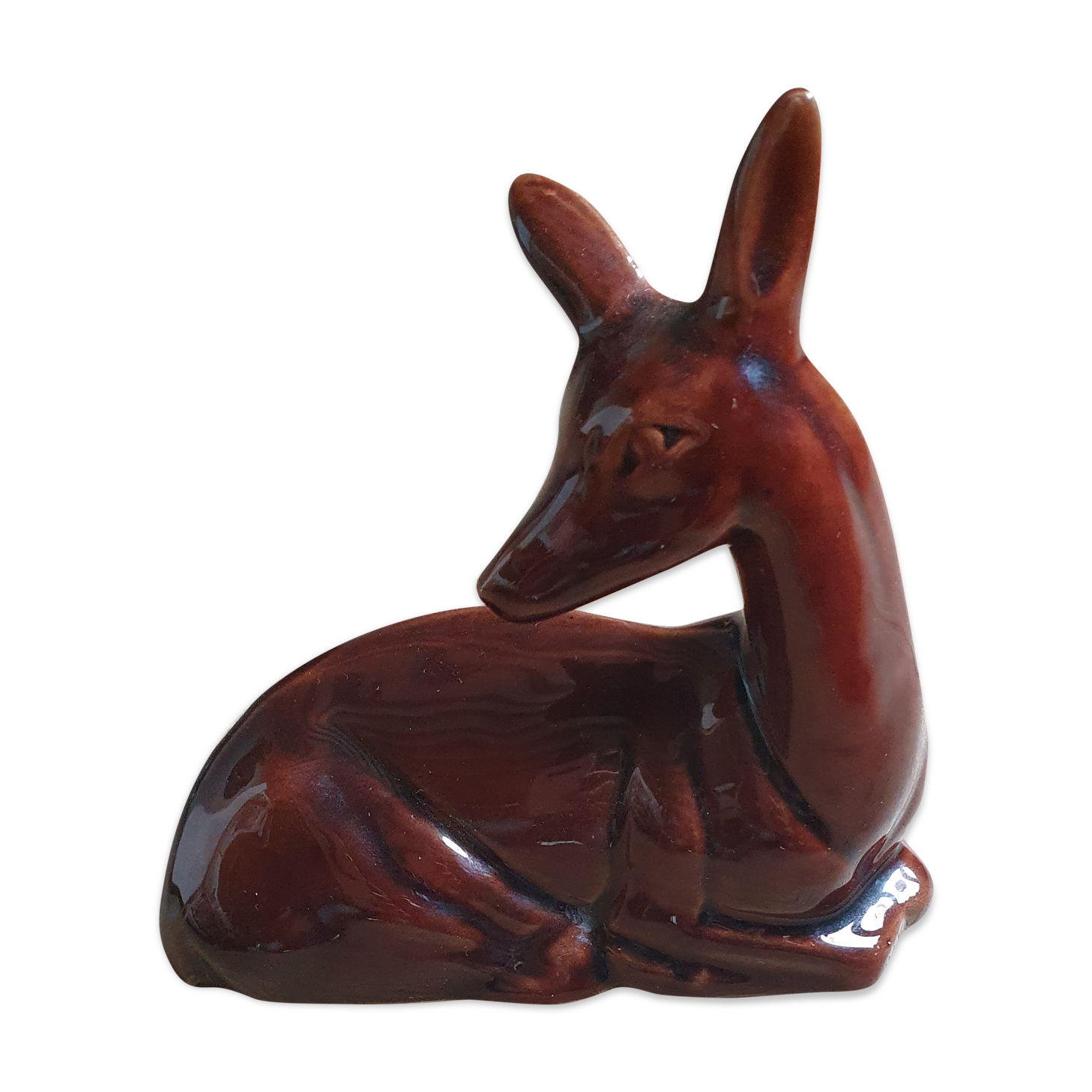 Ceramic doe at rest vintage