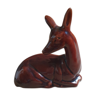 Ceramic doe at rest vintage