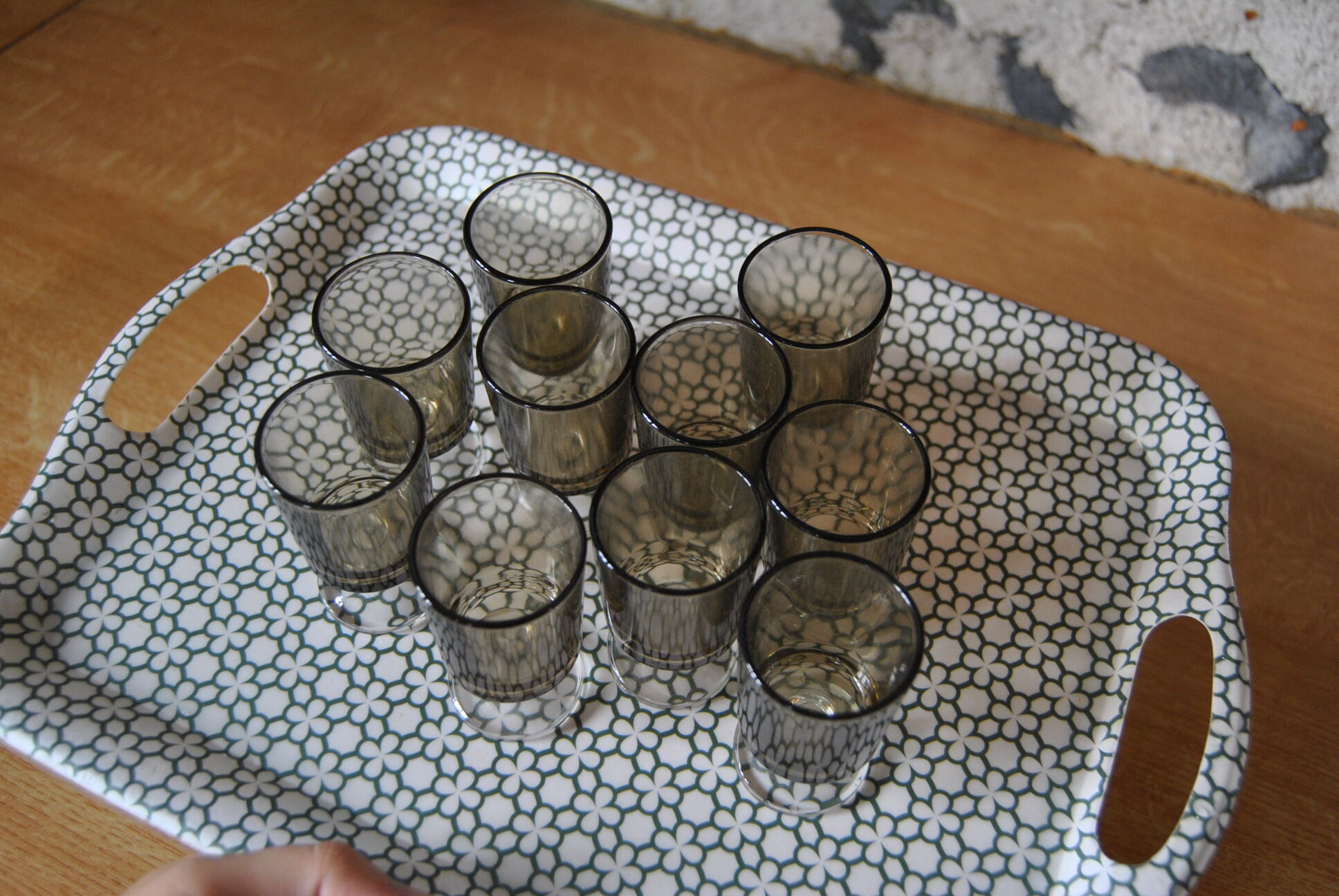Set of 10 70s shot glasses