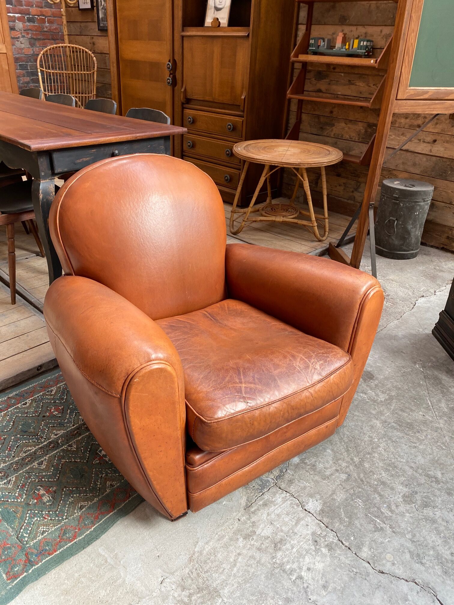 Leather club chair