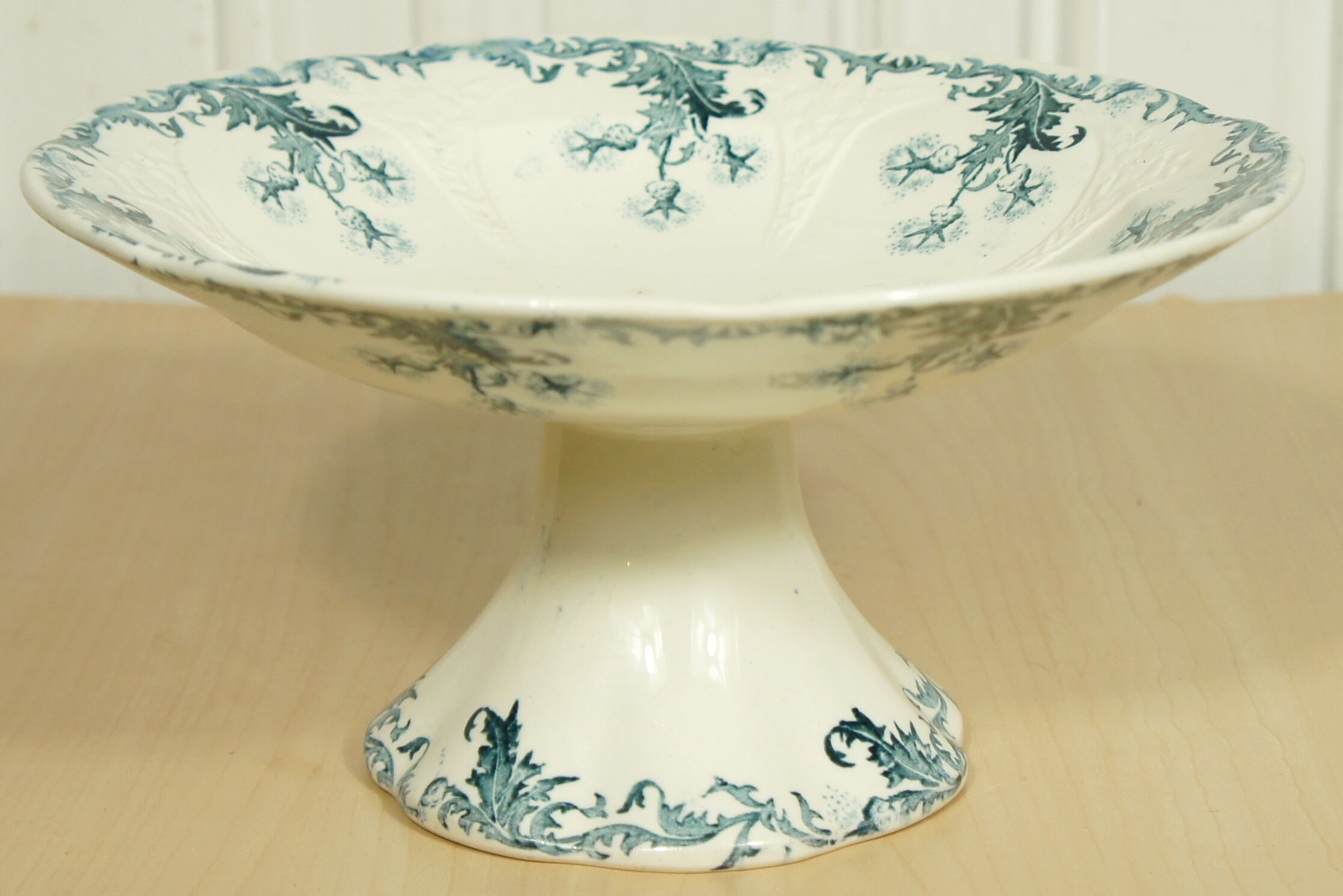 Compotier Lorrain de Longwy "chardons" fin XIXème
