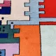 Geometric animal/Tetris rug, vintage