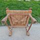 Paire de fauteuils en chêne et paille vintage