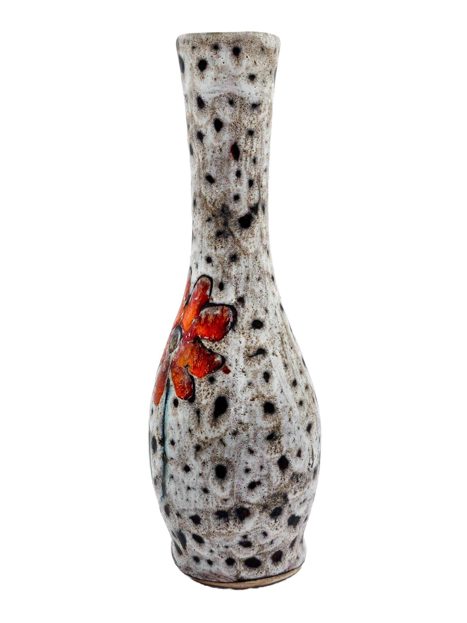 Vintage Vallauris vase attributed to the La Roue workshop – floral decoration A707