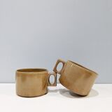 2 vintage '70 tea cups and Brenne stoneware sub-cups. In perfect condition.