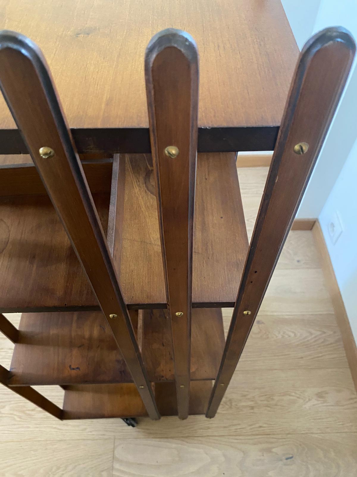 Swivel solid wood bookcase