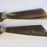 Service de table couteaux ancien lame acier virole corne