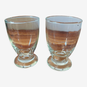 2 antique glasses in blown glass