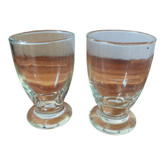 2 antique glasses in blown glass