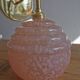 Vintage globe wall lamp in pink Clichy glass