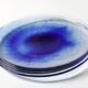 4 assiettes en verre tourbillon Bormioli Rocco, Italie années 50