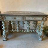 Table / office with 2 drawers. louis xiii style