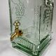 Quadrangular glass fountain and brass tap
