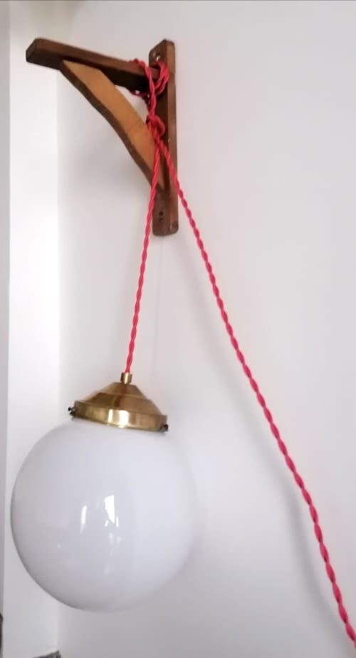 1950s opaline portable lamp