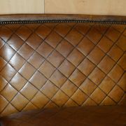 Mustang Leather Art Deco Style Sofa Fully Restored