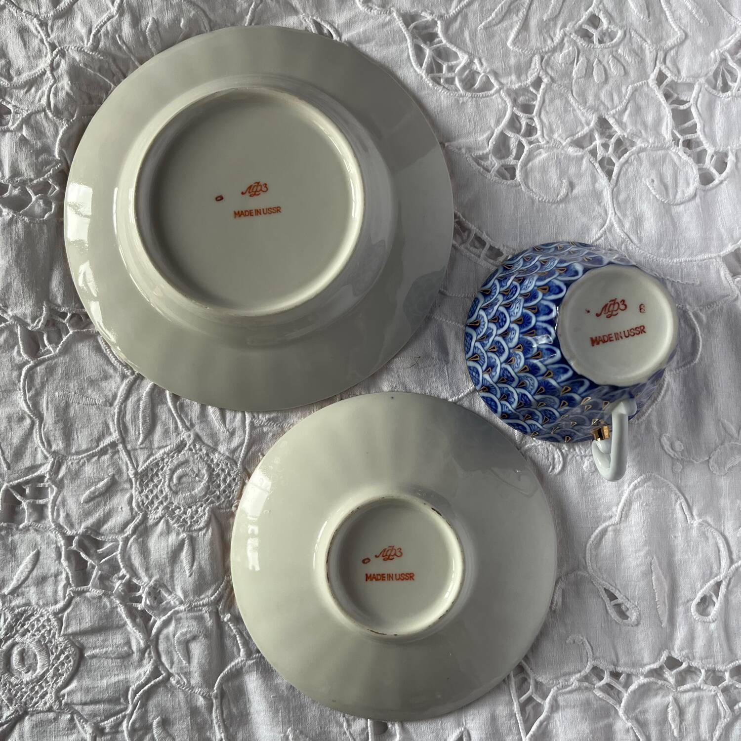 Lomonosov Russian Porcelain Cup Set