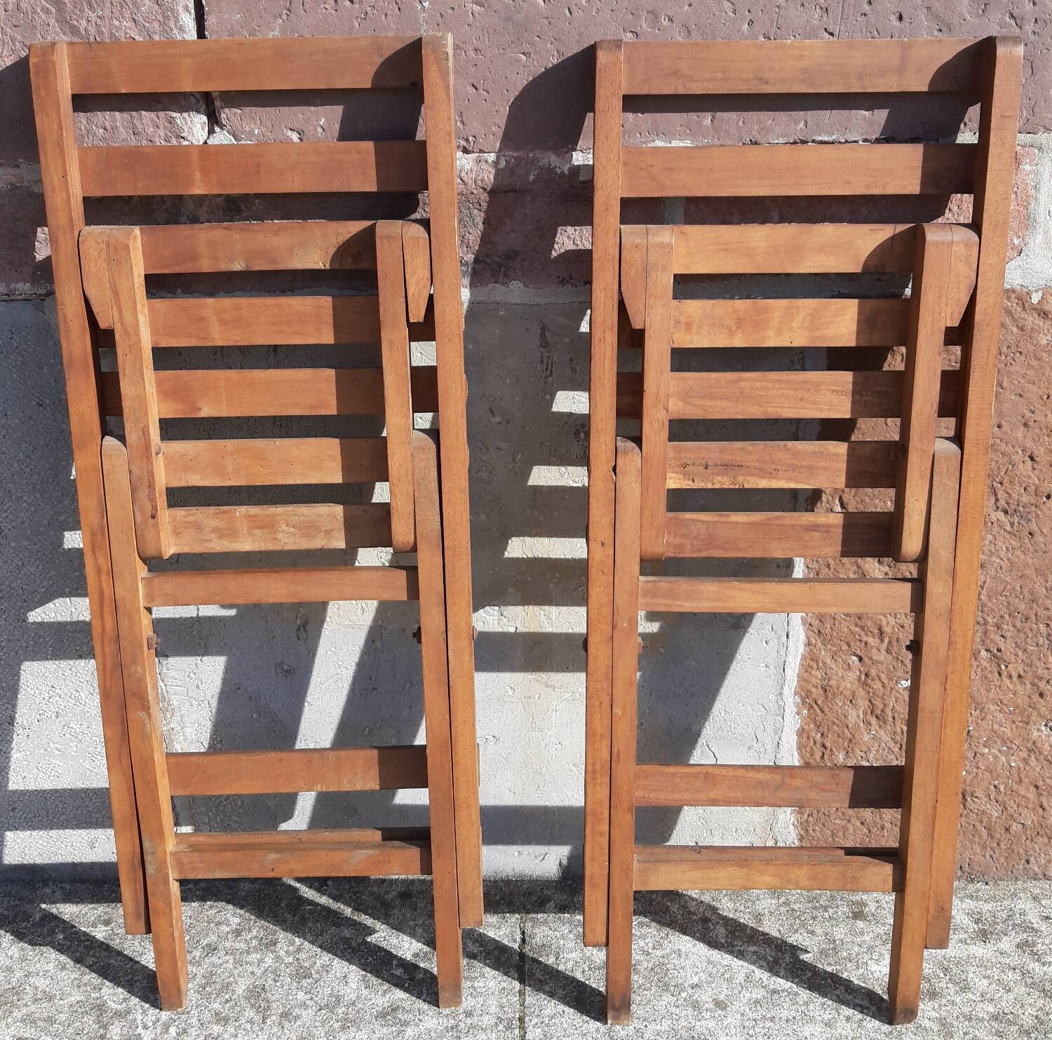 Chaises en bois pliables années 50
