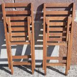 Foldable wooden chairs from the 50s