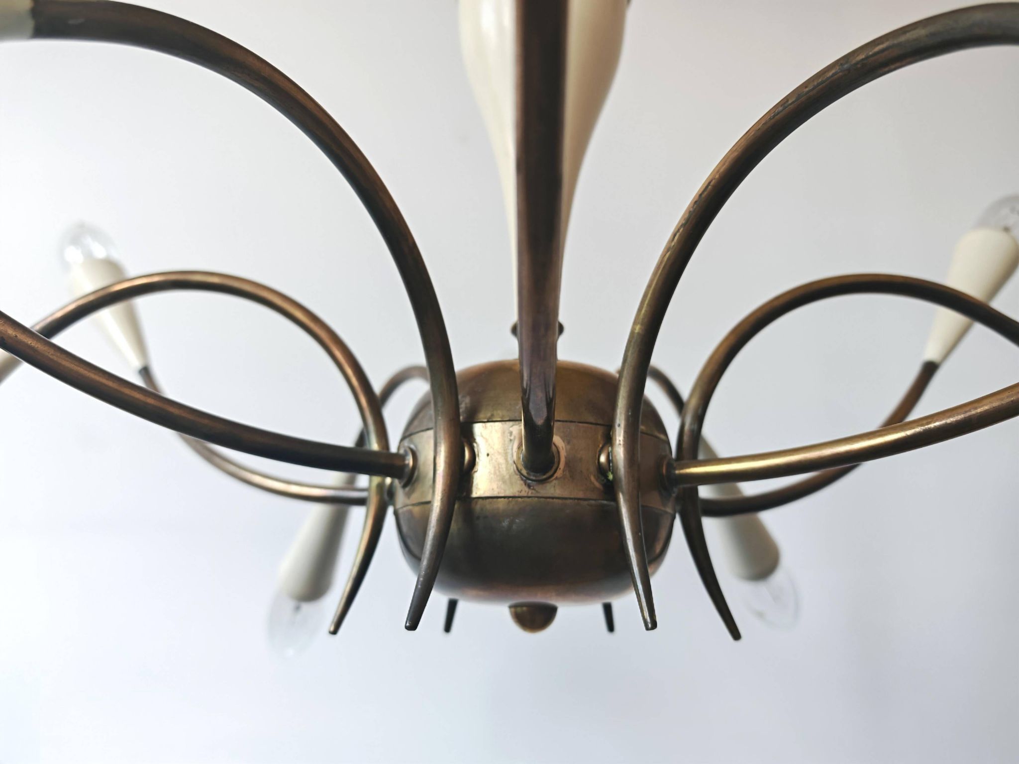 Lustre Stilnovo 12 arms brass Mid Century Modern 1950s