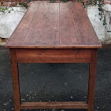Oak farmhouse table, six drawers