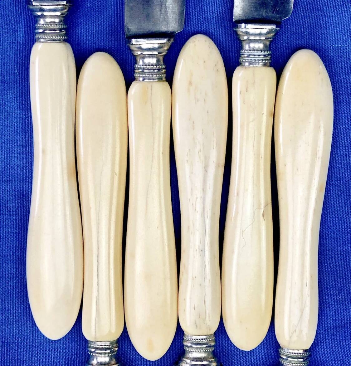 6 antique dessert cheese knives from the 19th century