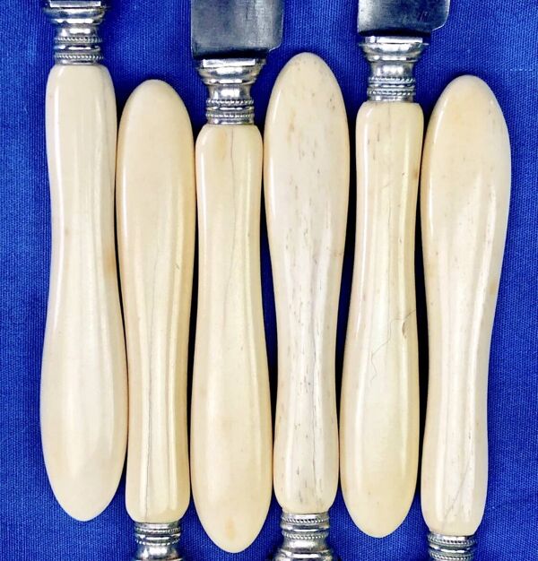 6 anciens couteaux à fromage dessert XIX
