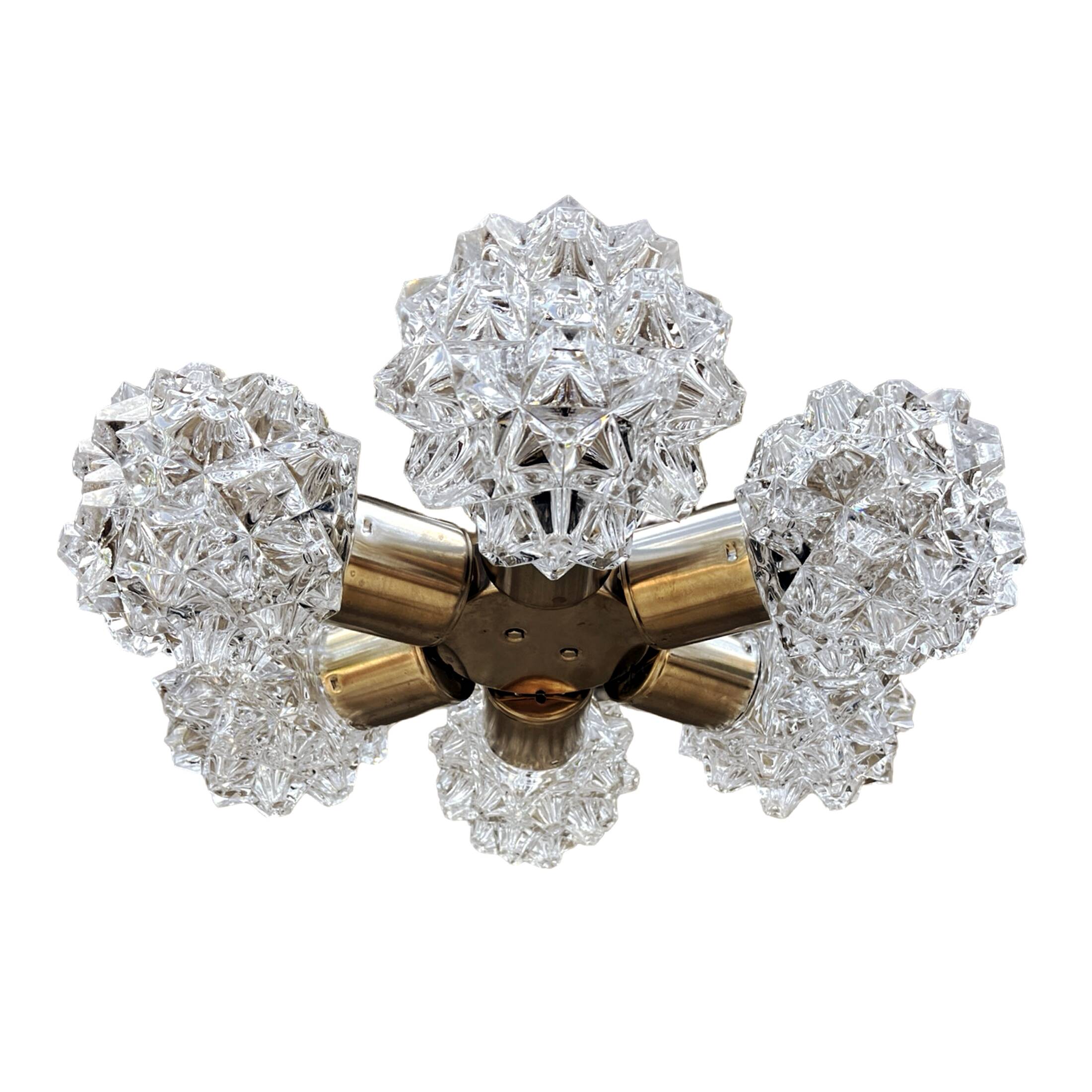 Sputnik chandelier, Kamenicky Senov, Czechoslovakia, 1970s.