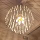Lustre cascade italien des années 1950 – Métal doré et prismes en verre