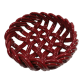 Vallauris woven fruit cup like ochre red basket