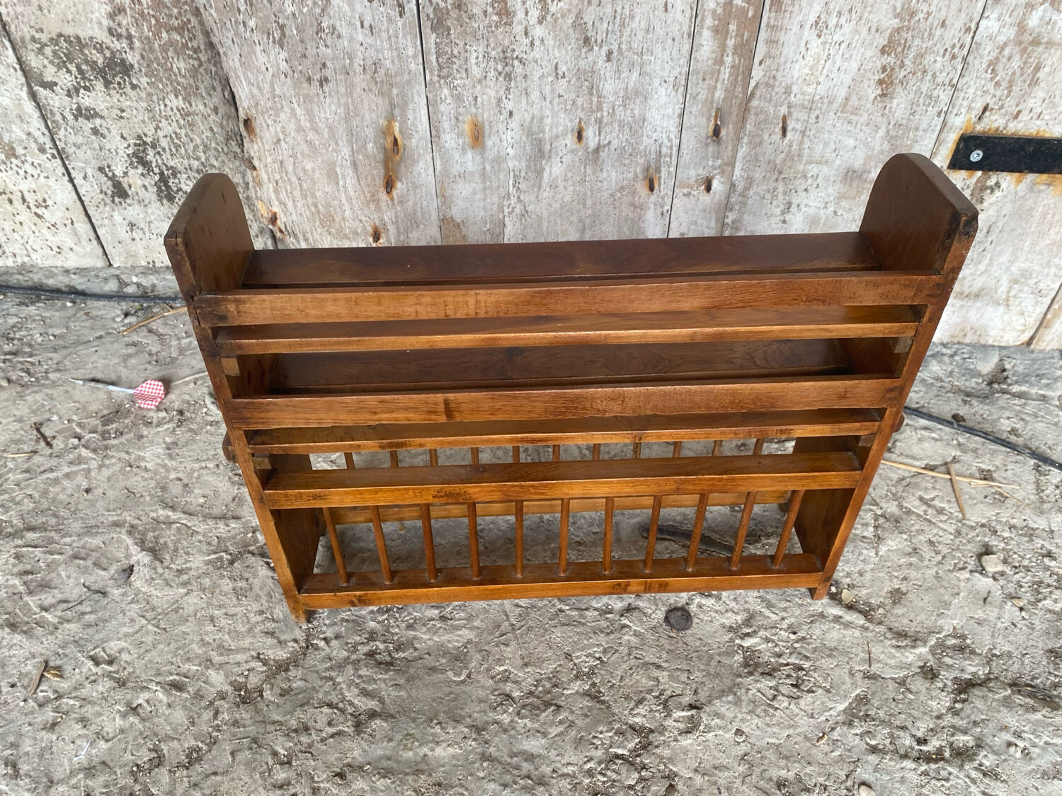 Indian Wall Shelf Vintage Wood Kitchen Storage #D940
