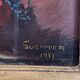 Huile sur panneau par Suefirier 1933 nature morte aux coquelicots