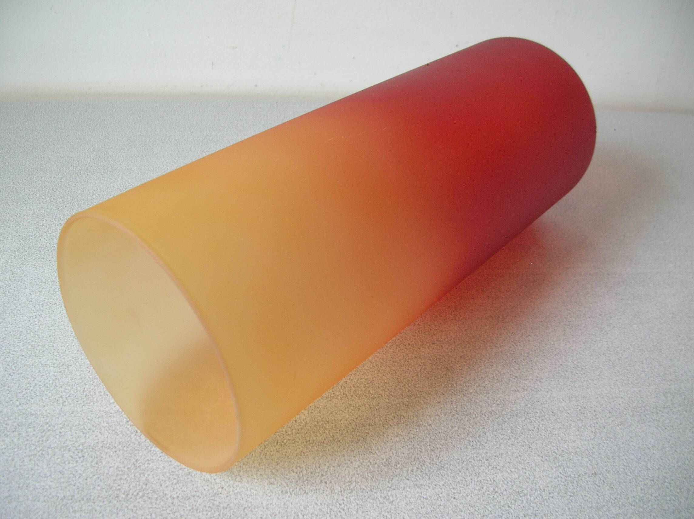 Old large globe lampshade chandelier tube lighting fixture in multicolored glass lamp