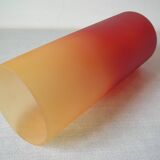 Old large globe lampshade chandelier tube lighting fixture in multicolored glass lamp