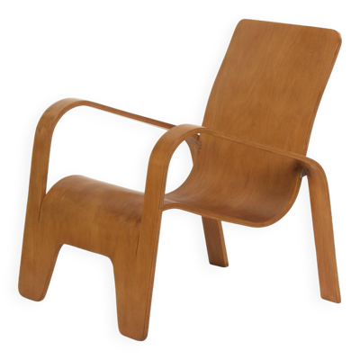 Fauteuil Lawo 1 de han pieck pour lawo ommen en 1946 (n° 86)   chêne, découverte rare