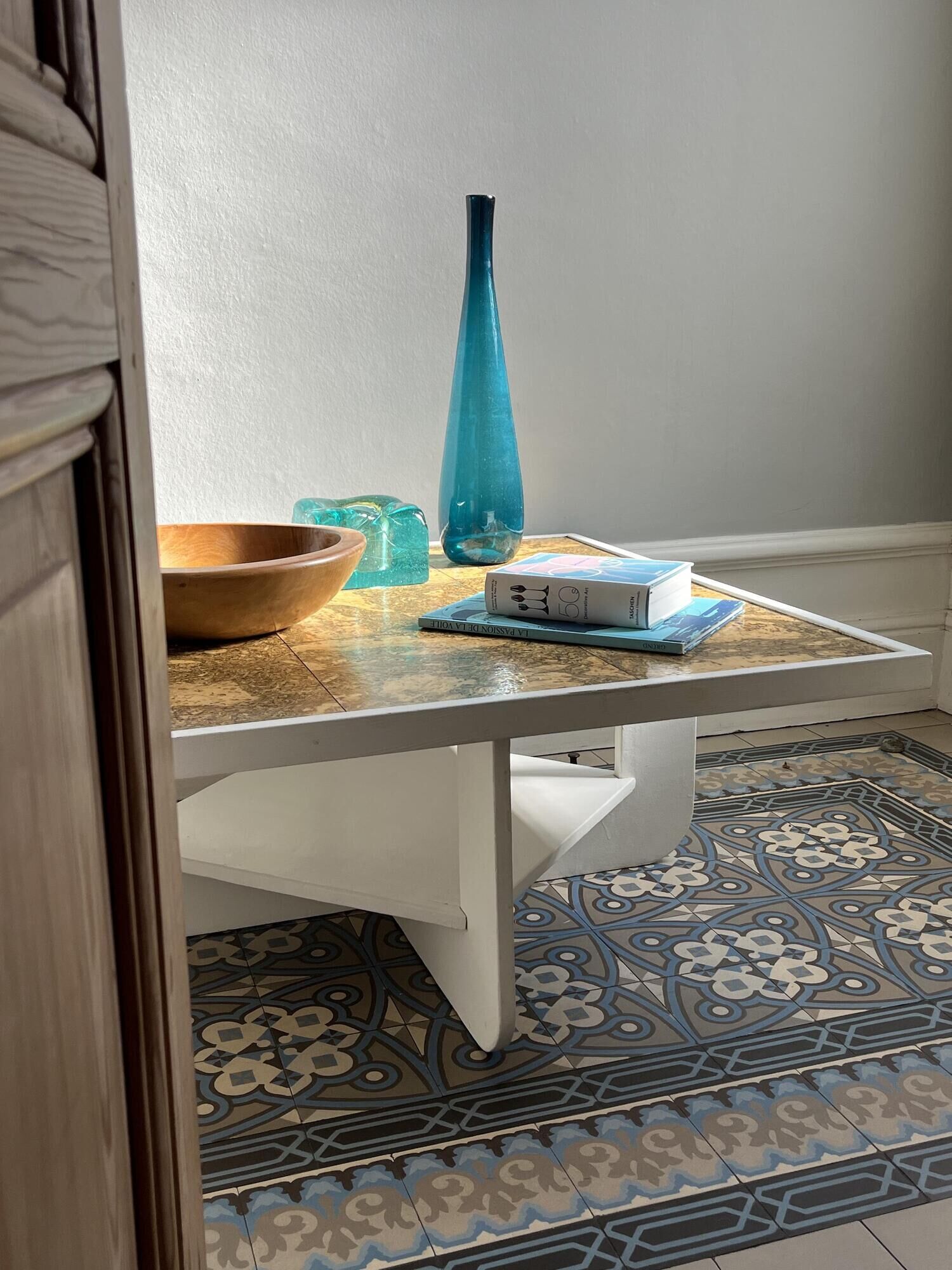 Wood and cork coffee table 1970