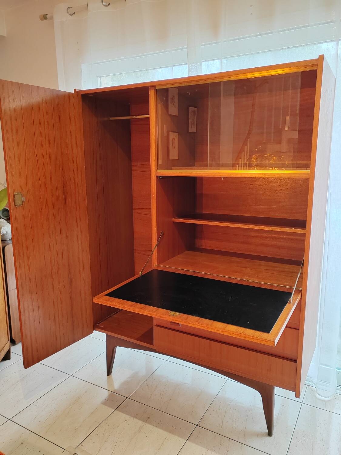 Scandinavian wardrobe, Scandinavian secretary, storage furniture.