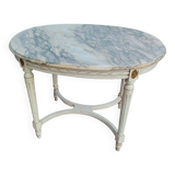 Table basse ancienne style louis xvi avec plateau marbre
