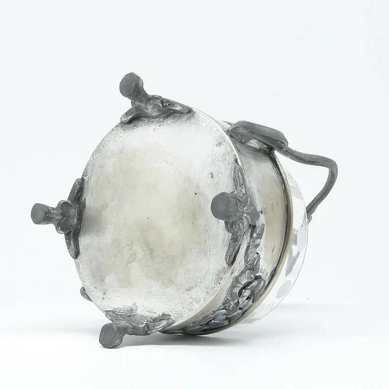 Sucrier Art Nouveau, en laiton argenté, Pologne, années 1920