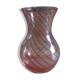 Vintage glass vase red border