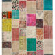 Hand-knotted anatolian contemporary 208 cm x 296 cm multicolor patchwork carpet