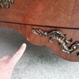 Chest of drawers tomb 1950's style louis xv inlaid